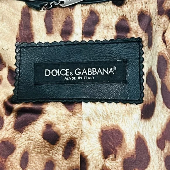 Dolce & Gabanna Black Leather Women's Jacket - Picture 4 of 7